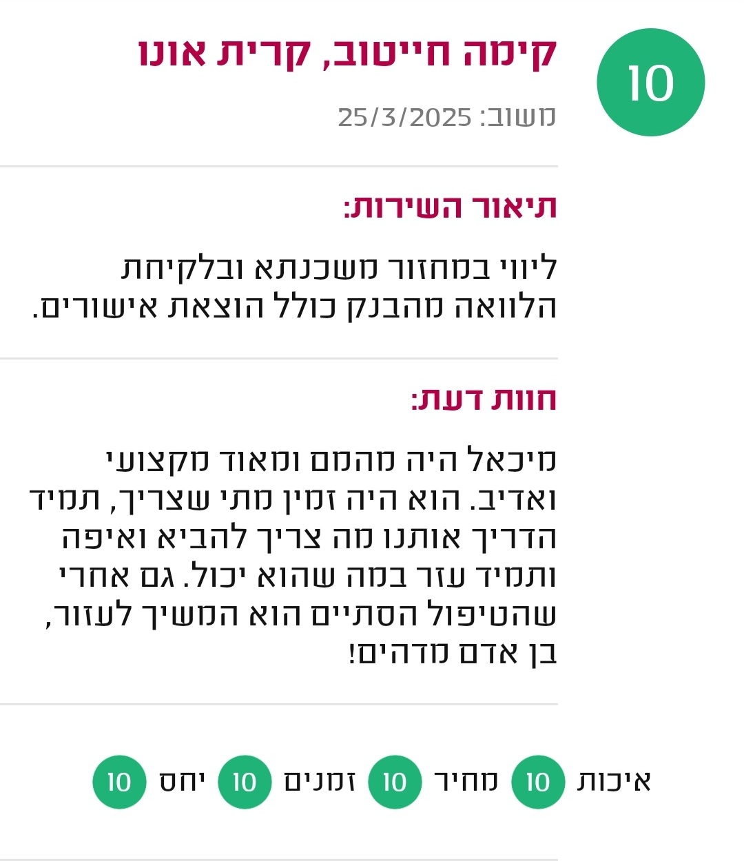המלצת מדרג